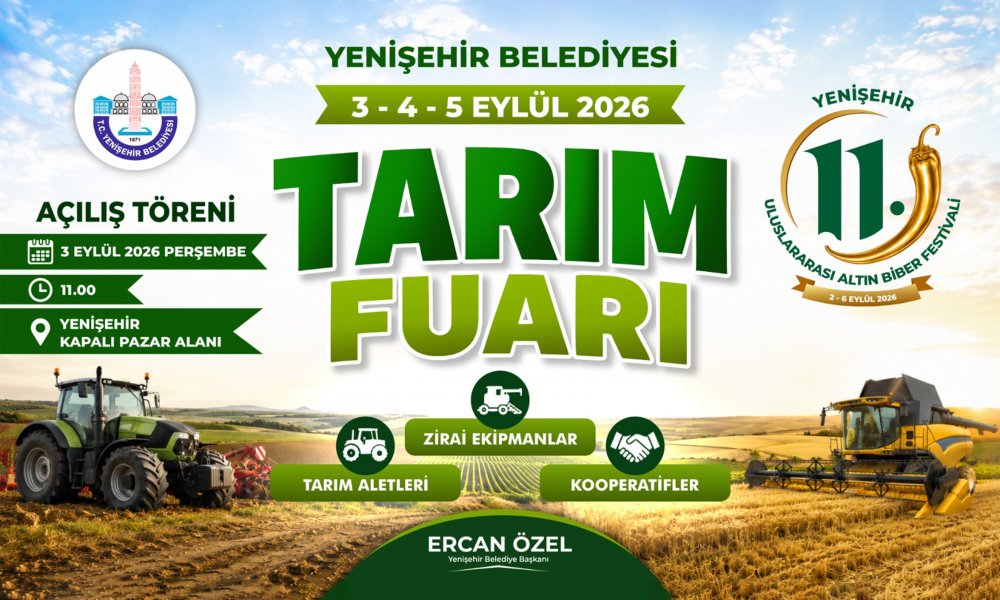 YENİŞEHİR’DE TARIM FUARI İÇİN BAŞVURULAR BAŞLADI